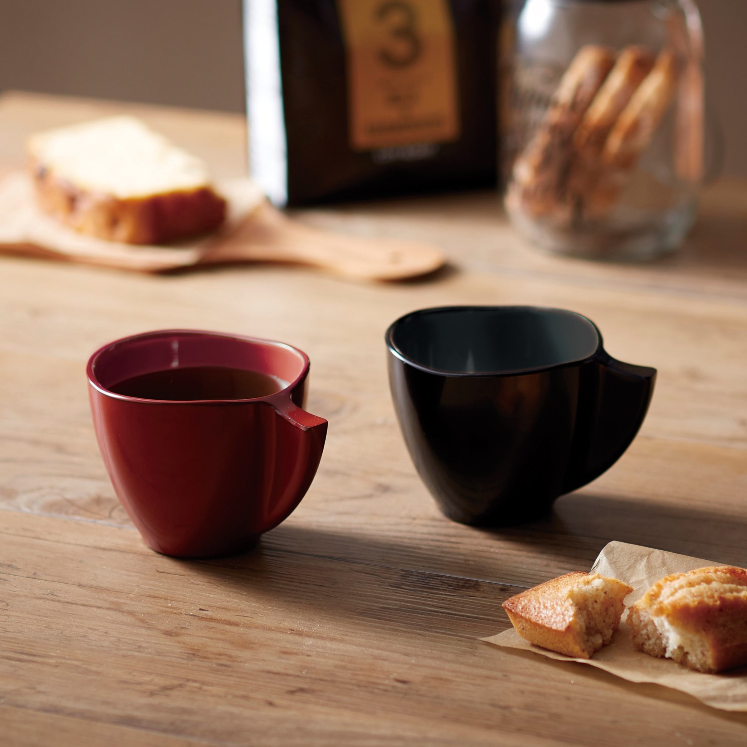 珈琲カップペア（吟朱･黒）