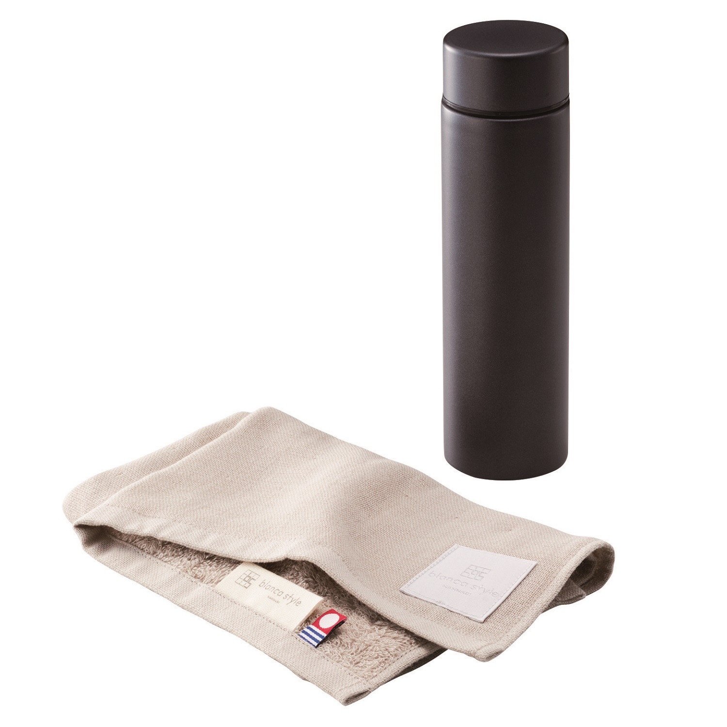 スタイリッシュブラックボトル&タオル