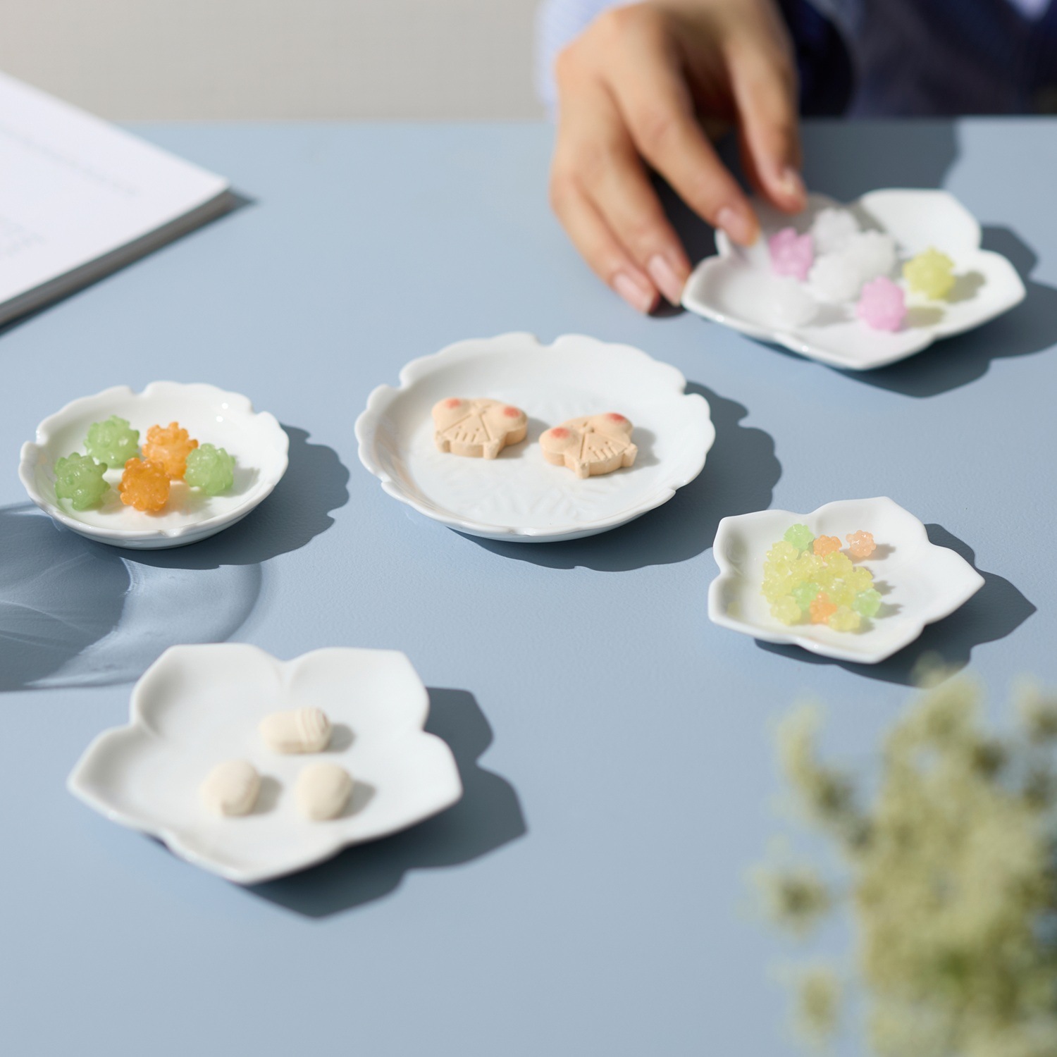 楽（がく）豆皿･小皿4枚組（桔梗）