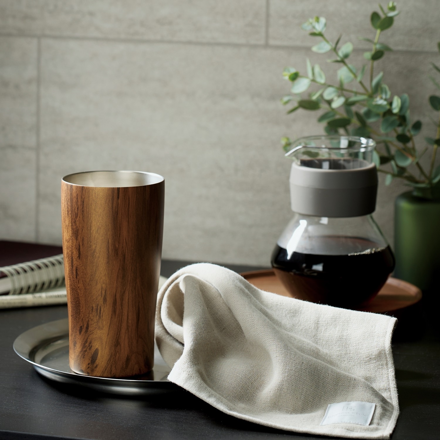 WOOD調 ステンレスカップ&タオル
