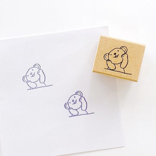 ピッコロスタンプ／クマ・ほおづえ