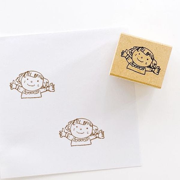 ピッコロスタンプ／女の子・バンザイ