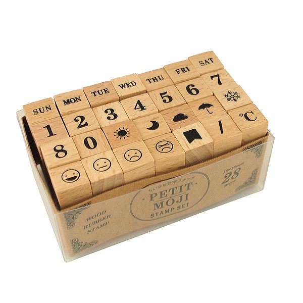 プチ文字スタンプセット／大／曜日・数字・マーク