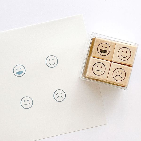 ＃手帳はんこ部４Ｐセット／表情４種