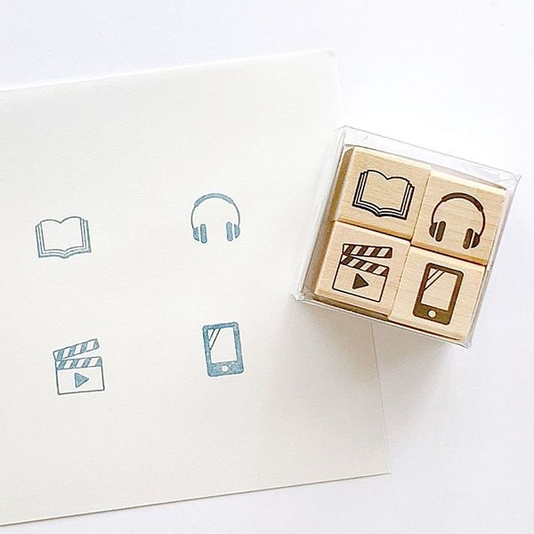 ＃手帳はんこ部４Ｐセット／ブック・ミュージック・シネマ・スマホ