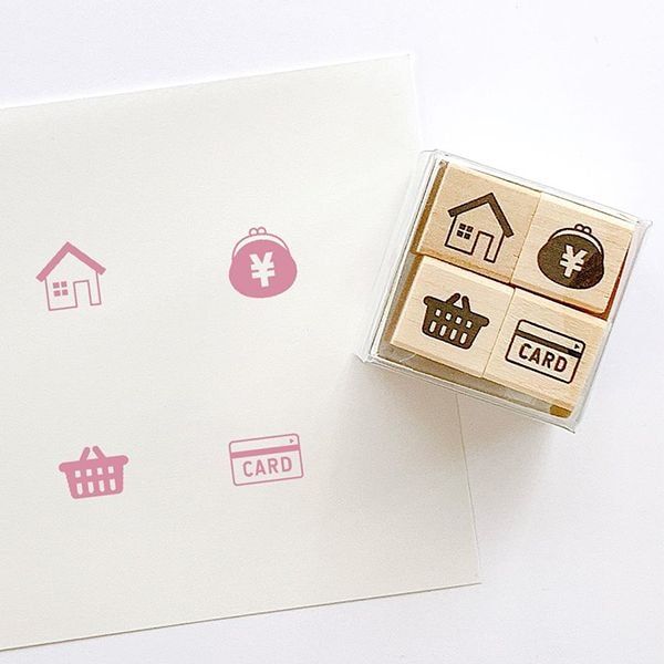 ＃手帳はんこ部４Ｐセット／ホーム・財布・カゴ・カード