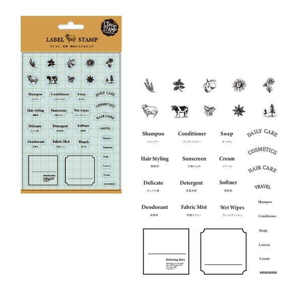 【S】ラベルスタンプ Clear／Organic Amenity