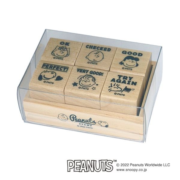 スヌーピー６Ｐスタンプセット／ピーナッツキャラクター評価印（英語）
