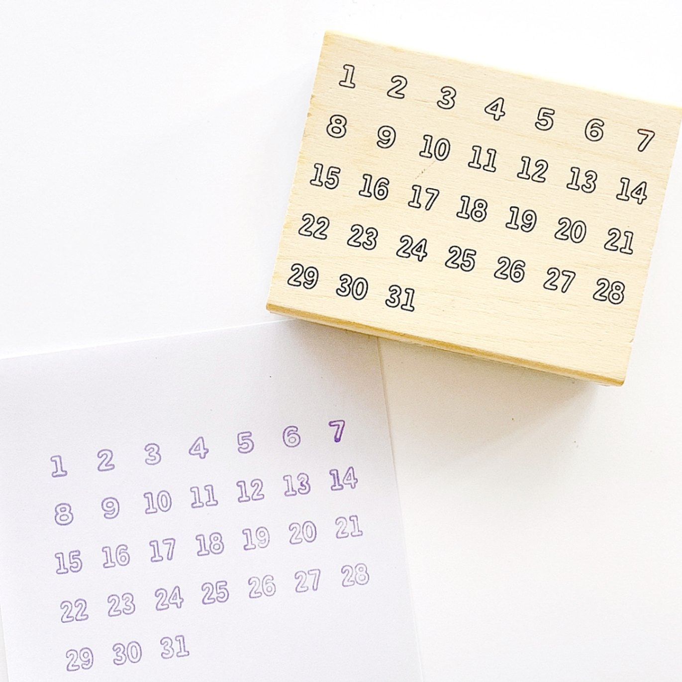 #手帳はんこ部／カレンダー・白抜き数字