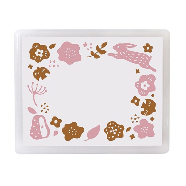 ＫＯＮＯＩＲＯ　ｓｔａｍｐ　インクセット／北欧柄・ライトブラウン＆ライトローズ