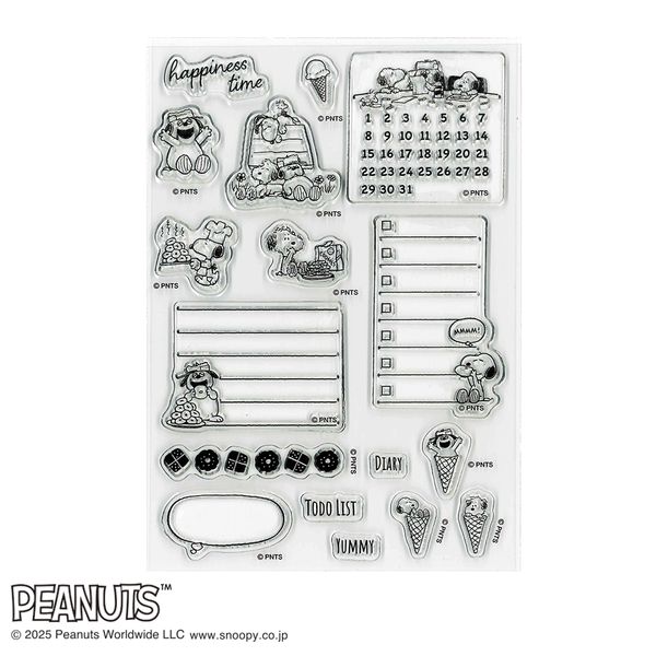 スヌーピー 25周年記念 プレミアムスタンプシート スヌーピー クリアスタンプシート 全3種類 こどものかお 手帳