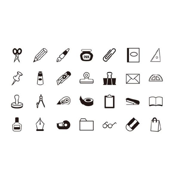 プチ文字スタンプセット／大／文房具セット