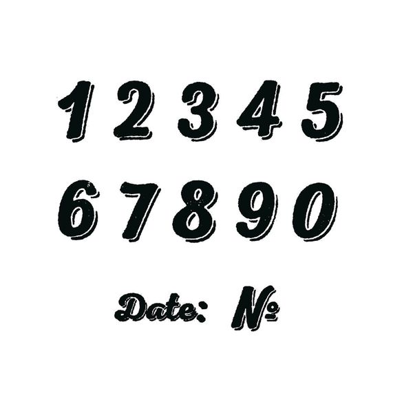 ナンバースタンプ／イタリックシャドウ