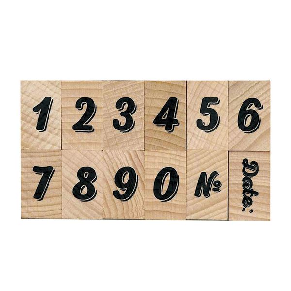 ナンバースタンプ／イタリックシャドウ