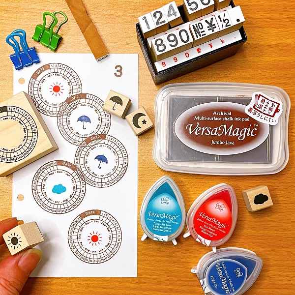 #手帳はんこ部4Pセット/天気4種