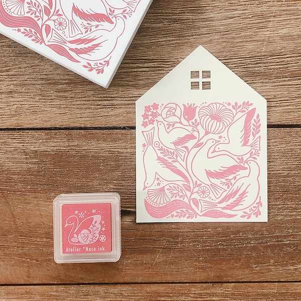 田口奈津子アートスタンプＳ／鳥と花