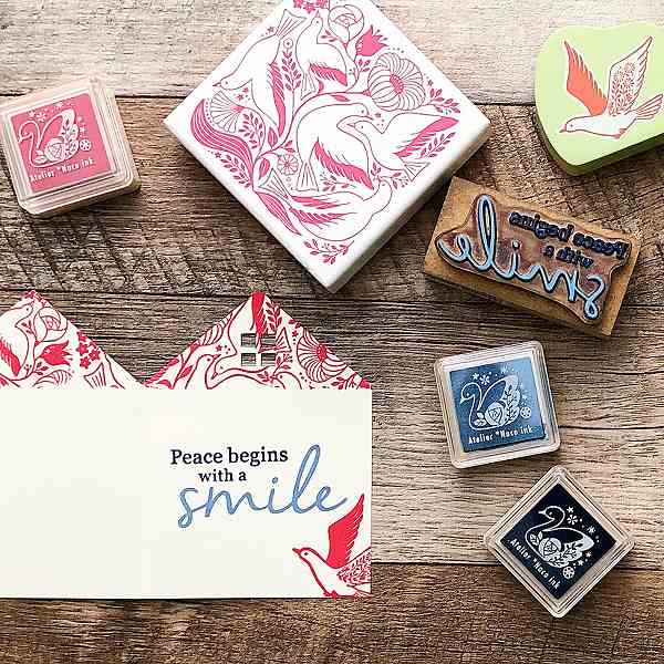 田口奈津子アートスタンプＳ／鳥と花