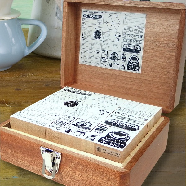 コーヒースタンプ BOX (スタンプ30個セット/オリジナル印箱付き