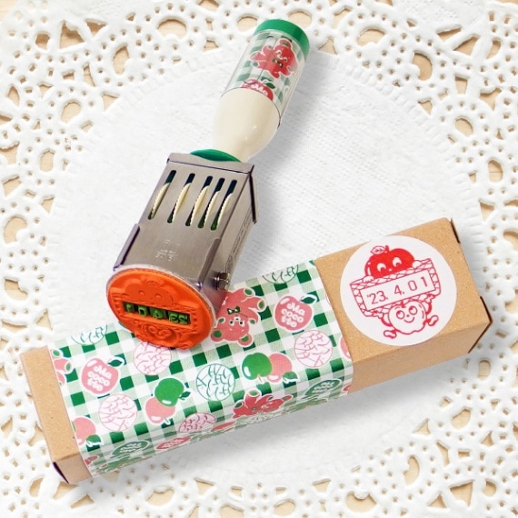 イラスト日付印 36mm / りんご 【スタンプ スタンダード】