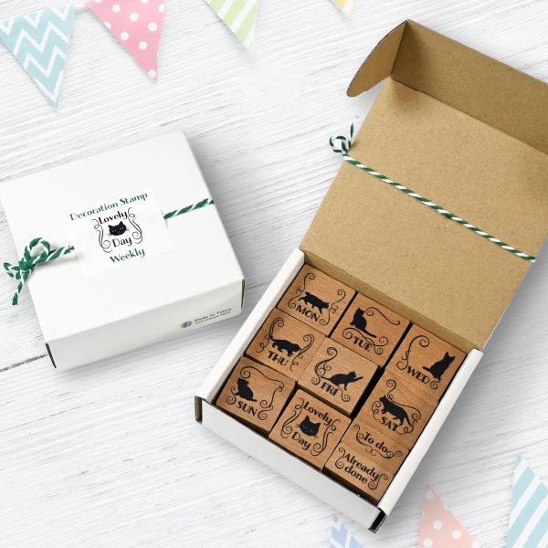 手帳デコスタンプセット／ウィークリー（ネコ）＜BOX入り＞ 【スタンプ