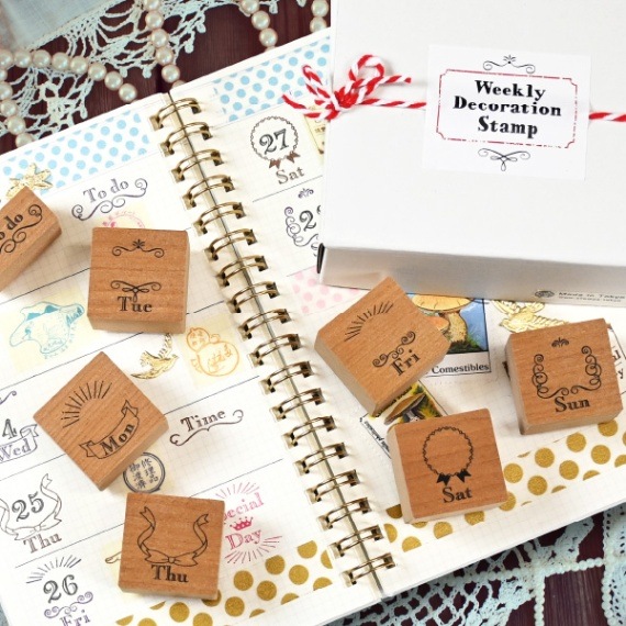 手帳デコスタンプセット／ウィークリー（デコラティブ）＜BOX