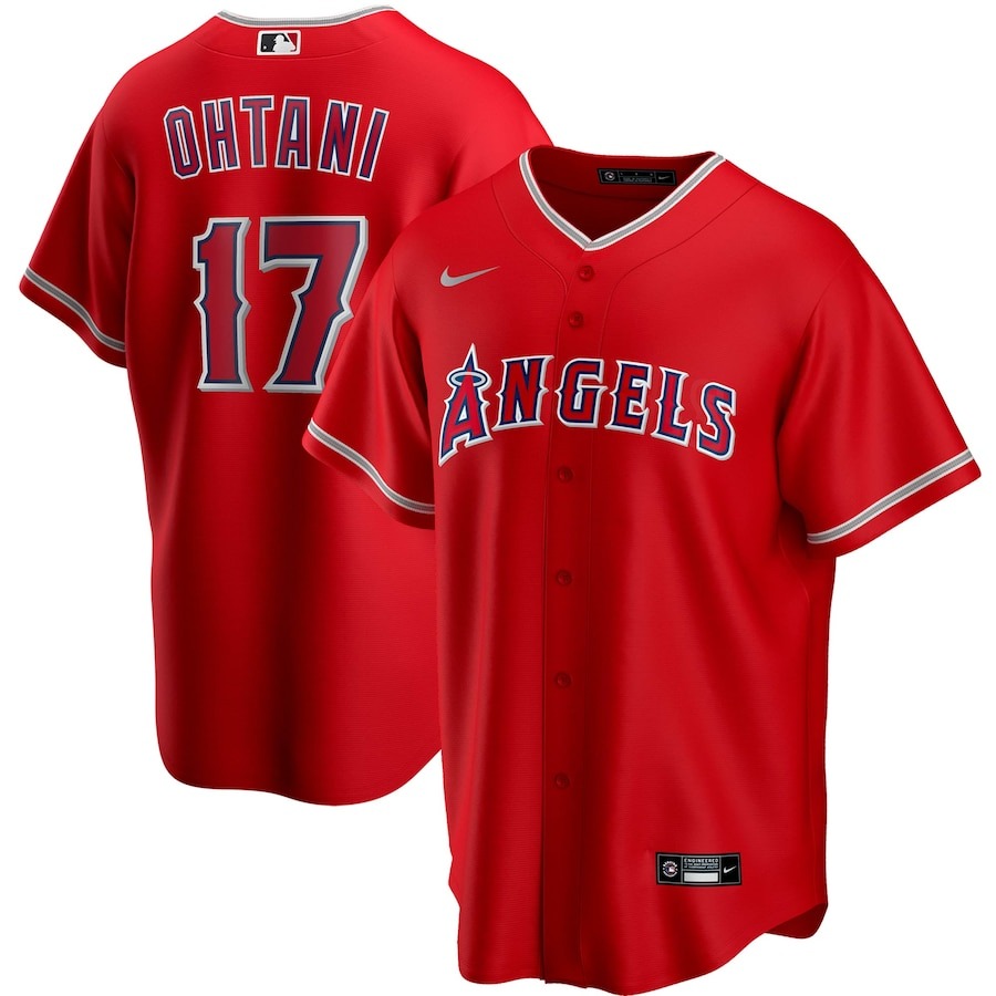 Mlb公式グッズ ナイキ 大谷翔平 ロサンゼルス エンゼルス レプリカユニフォーム レプリカジャージ Los Angeles Angels Shohei Ohtani Nike Red Alternate Replica Player Name Jersey メンズ T770 Ana3 An7 O17 メジャーリーグ 公式アイテム ユニホーム あす楽 野球