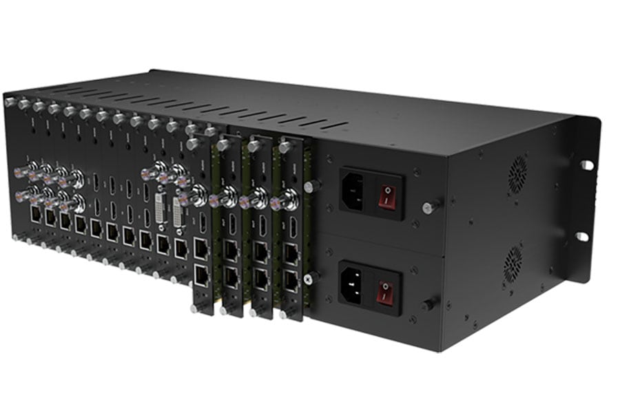 Kiloview RU03 最大16基モジュール搭載対応3RU シャーシ（冗長電源）