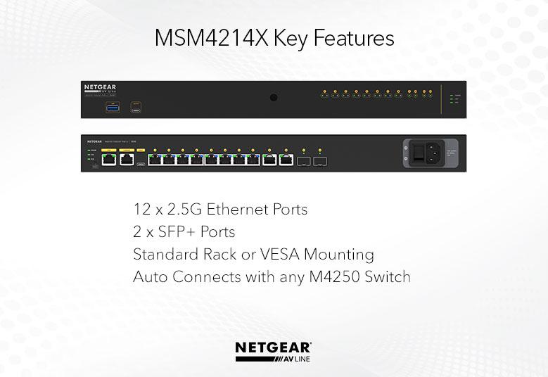 NETGEAR MSM4214X-100AJS 1/2.5Gポート×12 SFP+スロット×2 フルマネージスイッチ