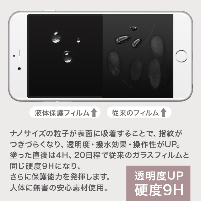 NANO�����ݸ�ե���������̵�����ɤ�վ��ݸ�ե���� ����9H NANO Hi-Tech 9H���饹�ե���� ���ɻ� �����ɻ� �������б� iPhone ���饹�����ƥ���