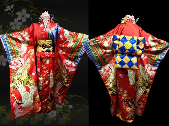 ボカロ VOCALOID 初音ミク 花色衣 着物 刺繍 コスプレ衣装 yy710s 