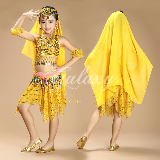 ベリーダンス キッズ衣装 ベリーダンス衣装 インドダンス キッズ 子供 6色 セット 組み合わせ