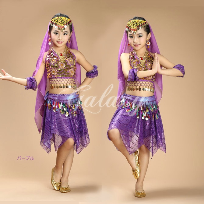 ベリーダンス衣装 インドダンス キッズ 子供 6色 セット 組み合わせ