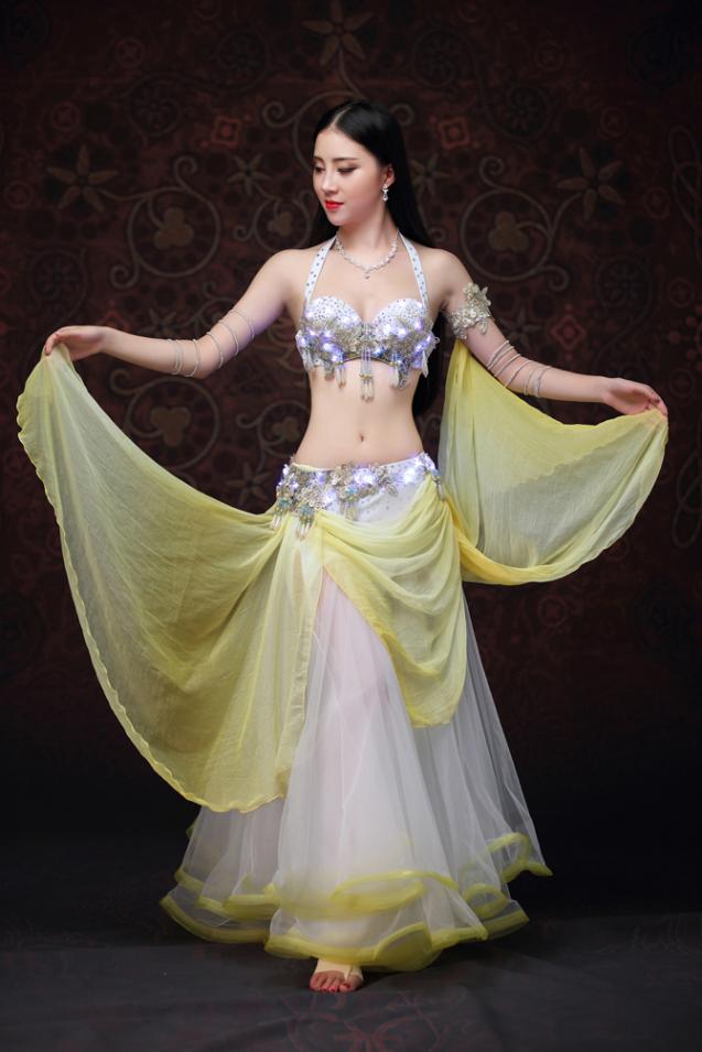 ベリーダンス インドダンス シフォン 上下セット 優雅 セクシー 高品質