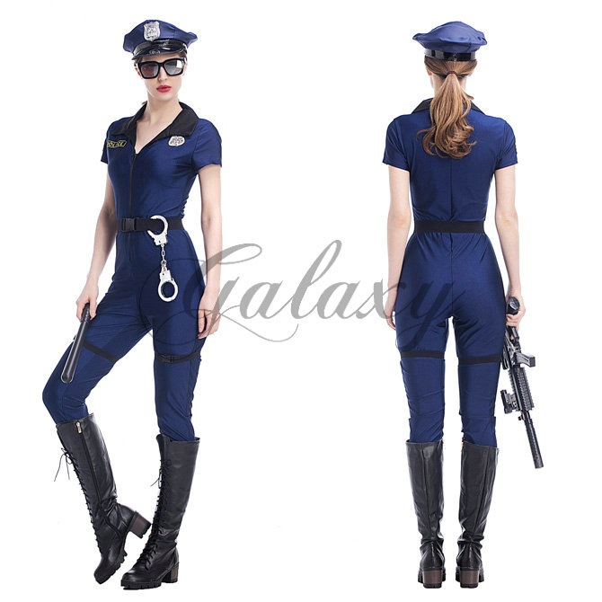 ハロウィン ポリス警察 婦警 オールインワン セクシー 帽子付き制服