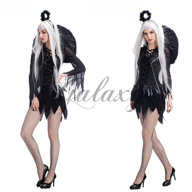 ハロウィン ブラック 堕天使 エンジェル 羽 小悪魔 デビル 妖精 ダンス