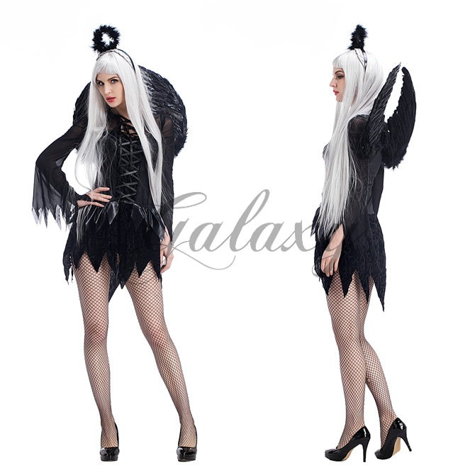 ハロウィン ブラック 堕天使 エンジェル 羽 小悪魔 デビル 妖精 ダンス
