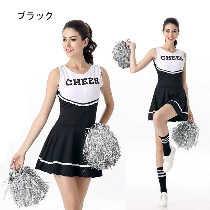 ハロウィン チアガール チア キャンギャル ダンドリ ミニ ワンピ 6色