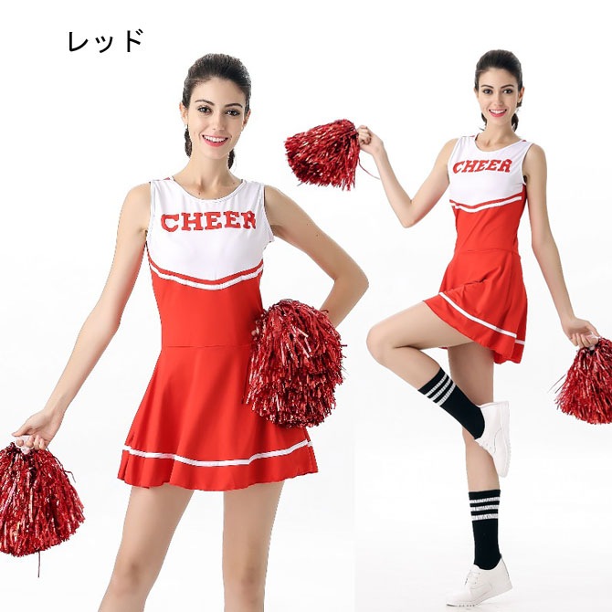 ハロウィン チアガール チア キャンギャル ダンドリ ミニ ワンピ 6色
