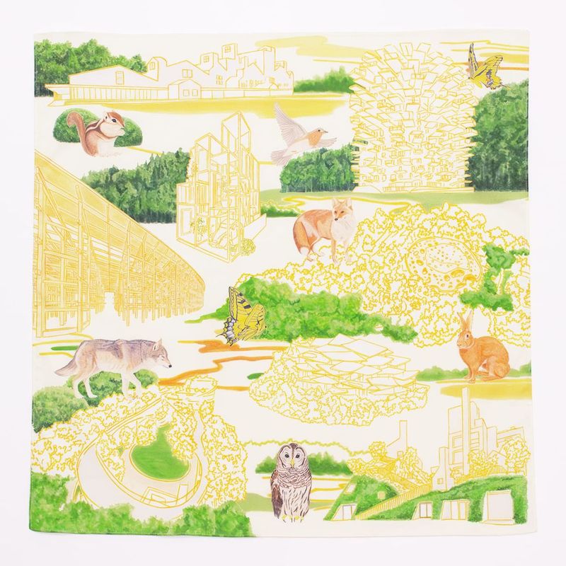 「藤本壮介の建築：原初・未来・森」展｜大判ハンカチ