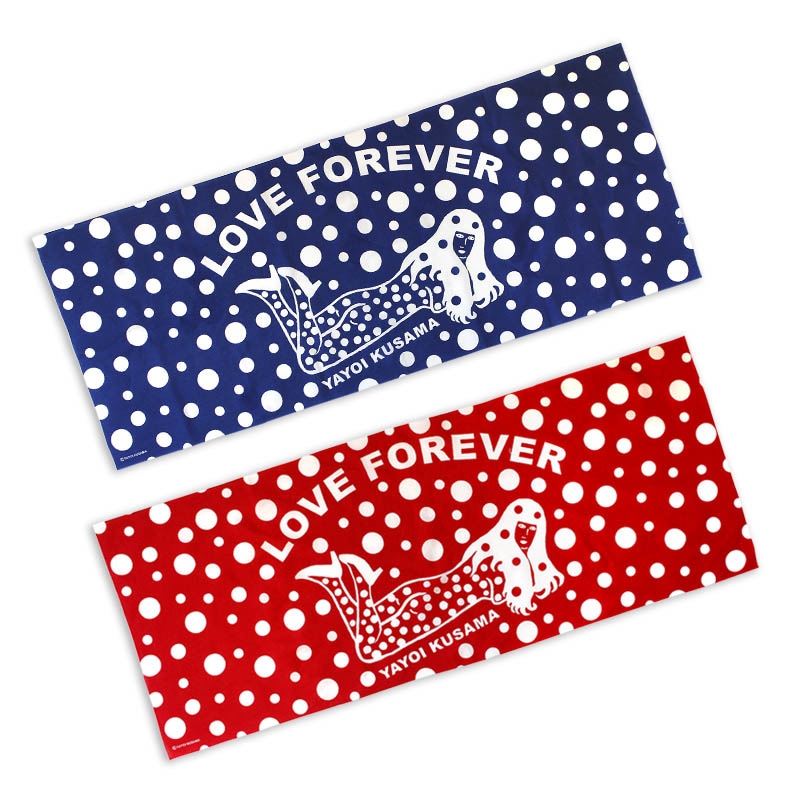 草間彌生 | 手ぬぐい LOVE FOREVER Blue| 森美術館オンラインショップ