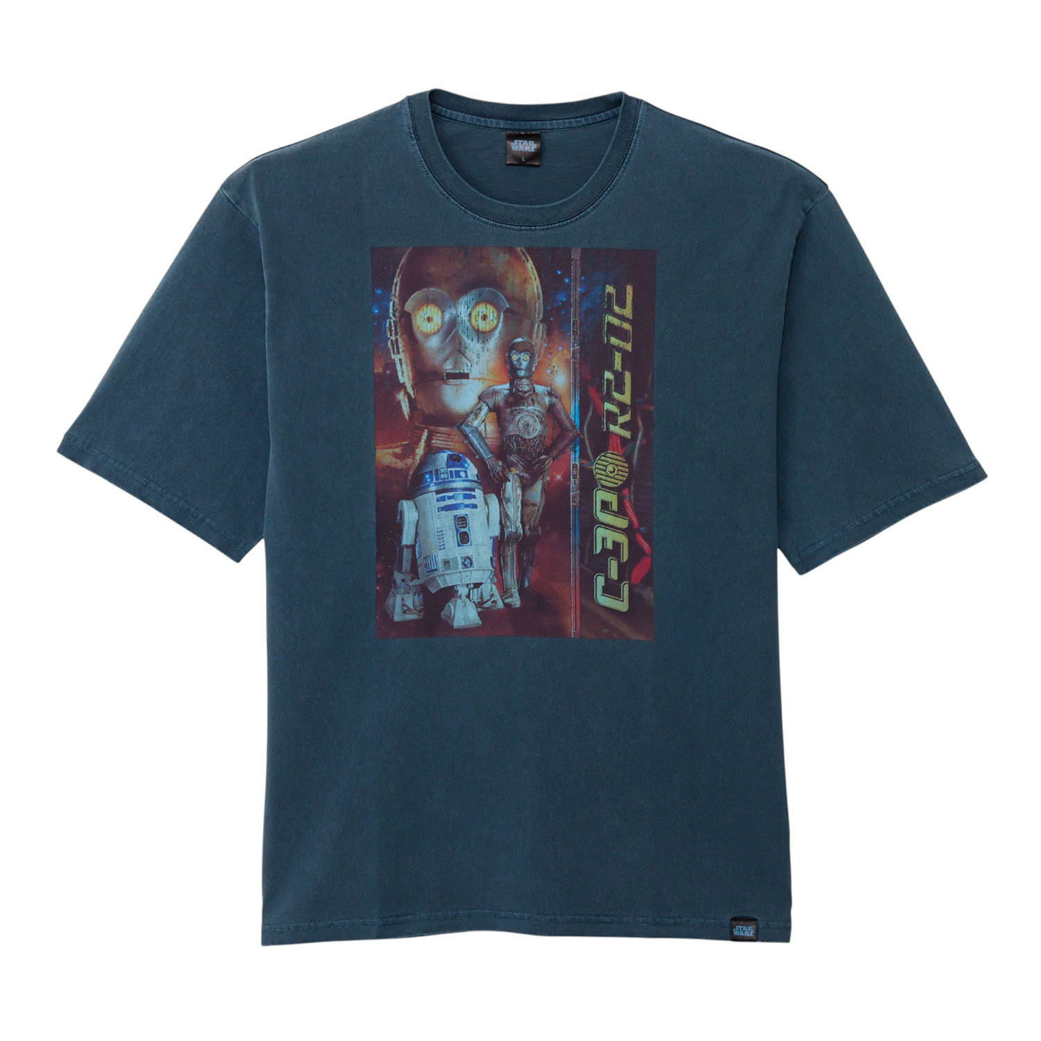 [公式]  スター・ウォーズ ピグメントプリント 半袖Ｔシャツ　R2＆C3PO　67 Navy　　M/L