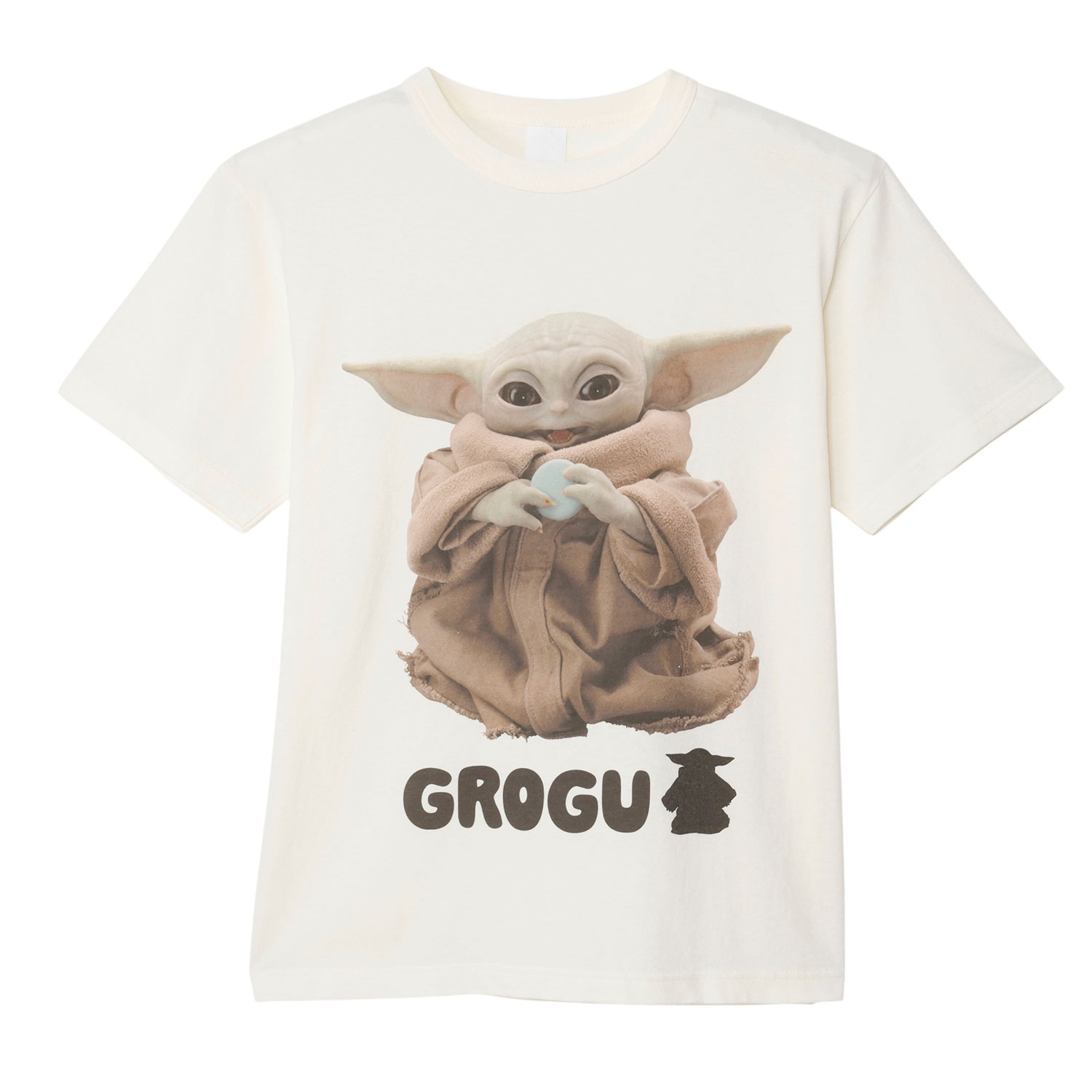 ※予約2　9月中旬以降発送予定[公式] マンダロリアンアンドグローグー　Tシャツ　ブルー・マカロン アイボリー