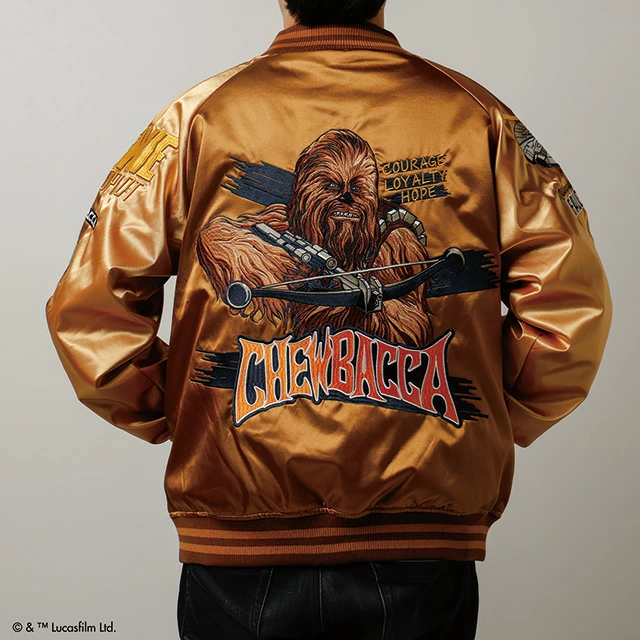 [公式] STAR WARS スター・ウォーズ　ブラウンアグレッシブ　スカジャン　チューバッカ（３Ｌ）