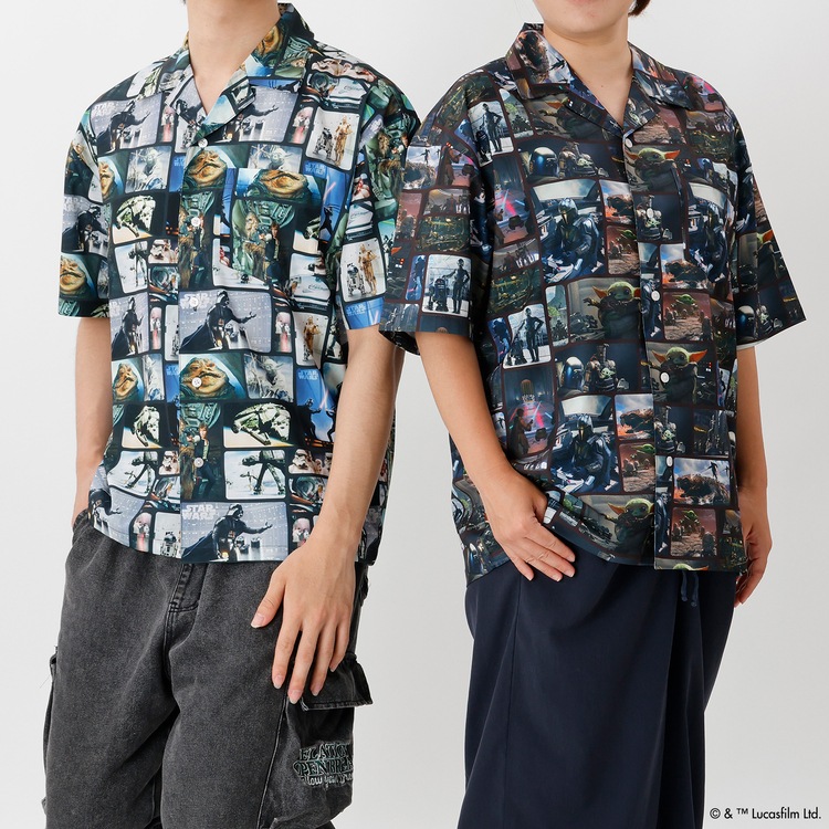 [公式]  STARWARS スター・ウォーズ 場面総柄シャツ