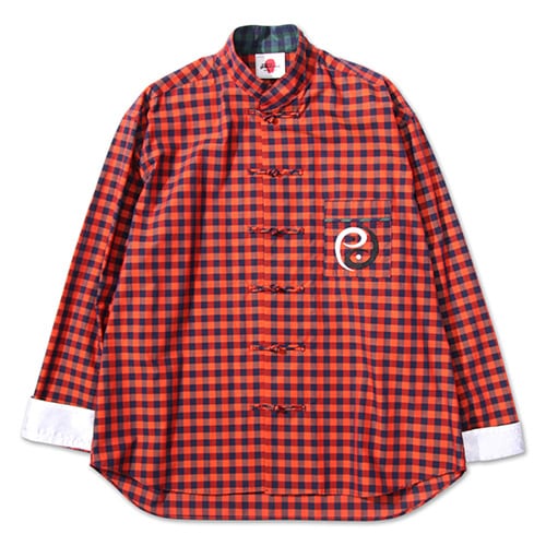 pelleq ぺレック　2019SS チェックチャイナシャツ チャイナ服 チェック柄チャイナシャツ シャツ|チャイナ服専門通販 Chinii