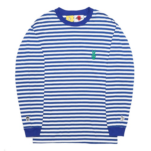 PDSx#FR2］ウサアイツボーダーL/S TEE / BLUE | ALL ITEMS,PUNK