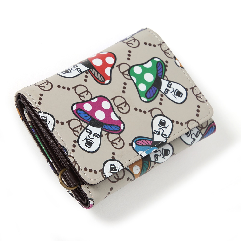 予約・2月入荷】きのこ総柄三つ折り財布 | 全商品 | 鷹の爪Online Store