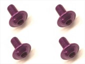 ����ߥե�󥸥ӥ� 3��6 �ѡ��ץ� 4������ 3��6 Aluminum flange machine screw purple 4pcs.