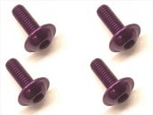 ����ߥե�󥸥ӥ� 3��8 �ѡ��ץ� 4������ 3��8 Aluminum flange machine screw purple 4pcs.