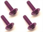 ����ߥե�󥸥ӥ� 3��10 �ѡ��ץ� 4������ 3��10 Aluminum flange machine screw purple 4pcs.